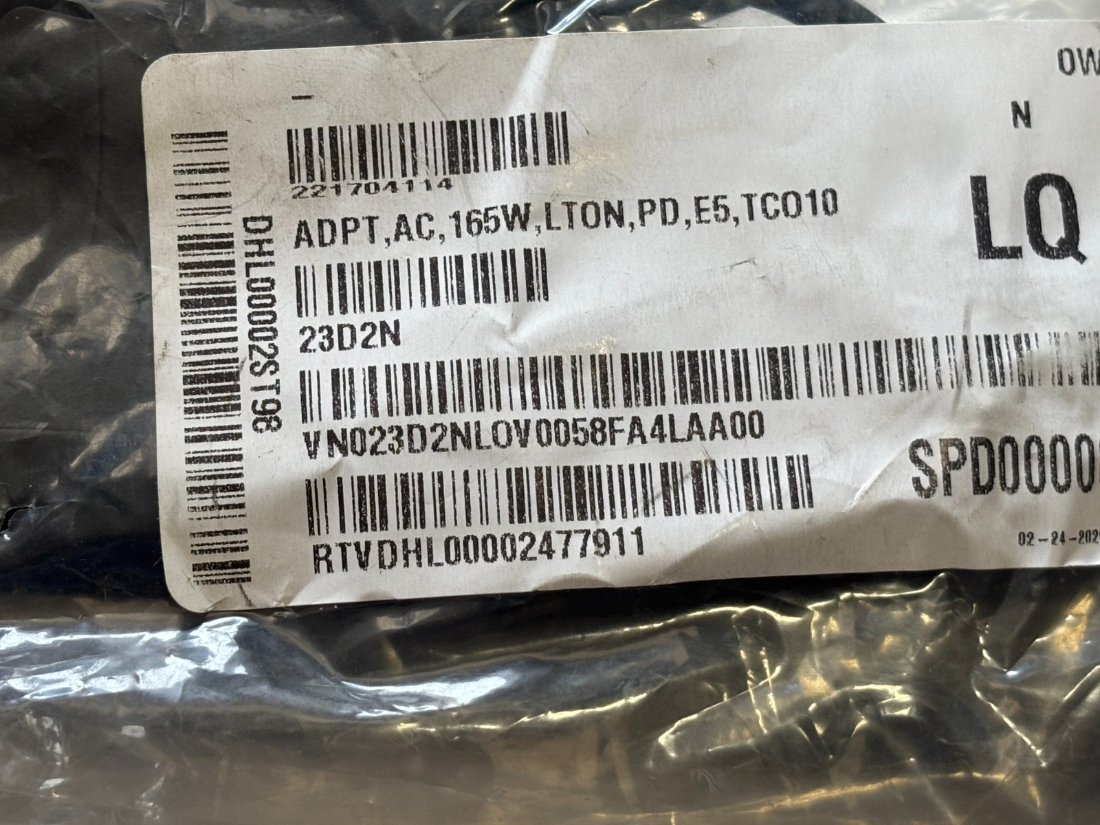 Dell Original USB-C 165W AC Adapter - (GaN) - 450-BFVH