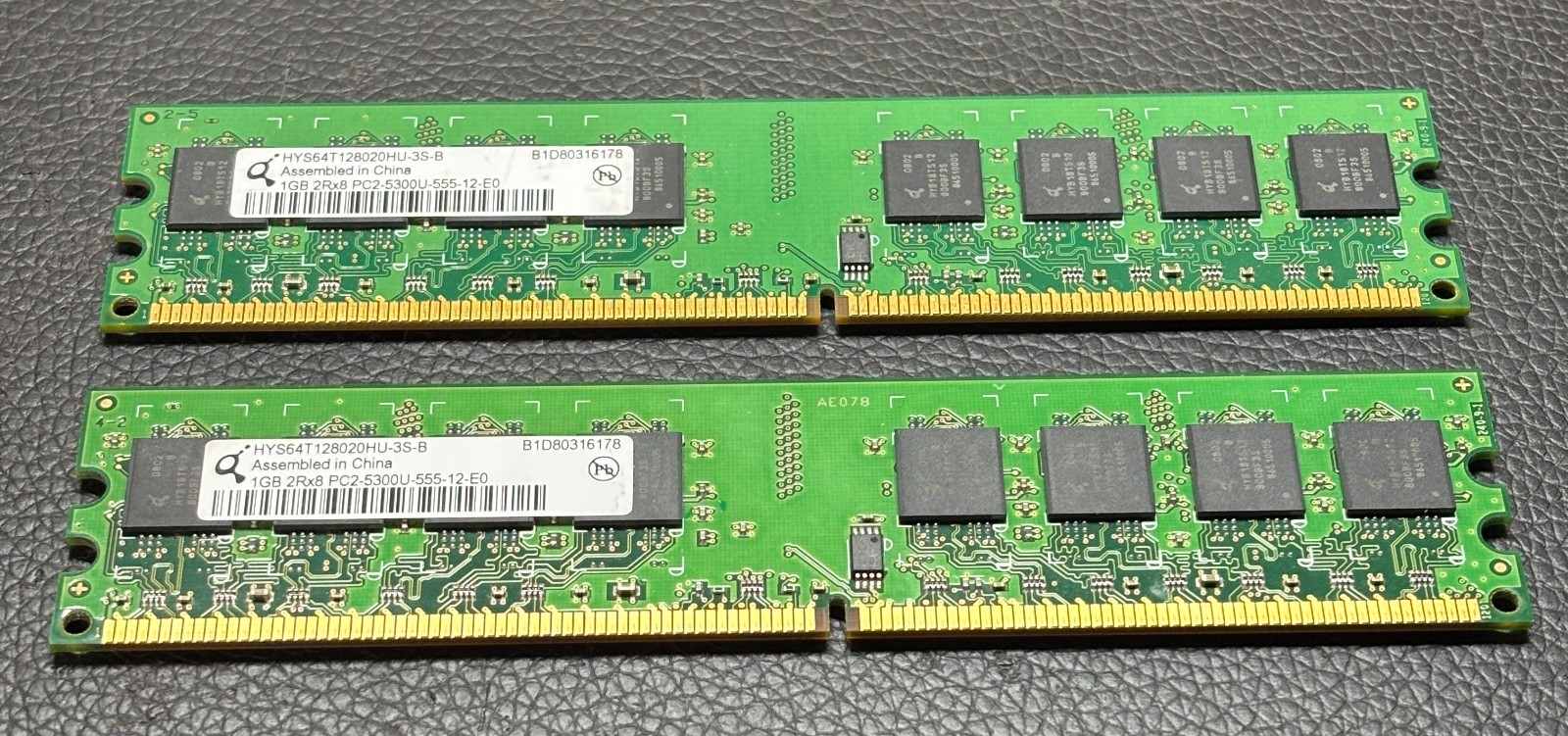Qimonda 2GB Kit 2x1GB DDR2 PC2-5300 667MHz HYS64T128020HU-3S-B Dell