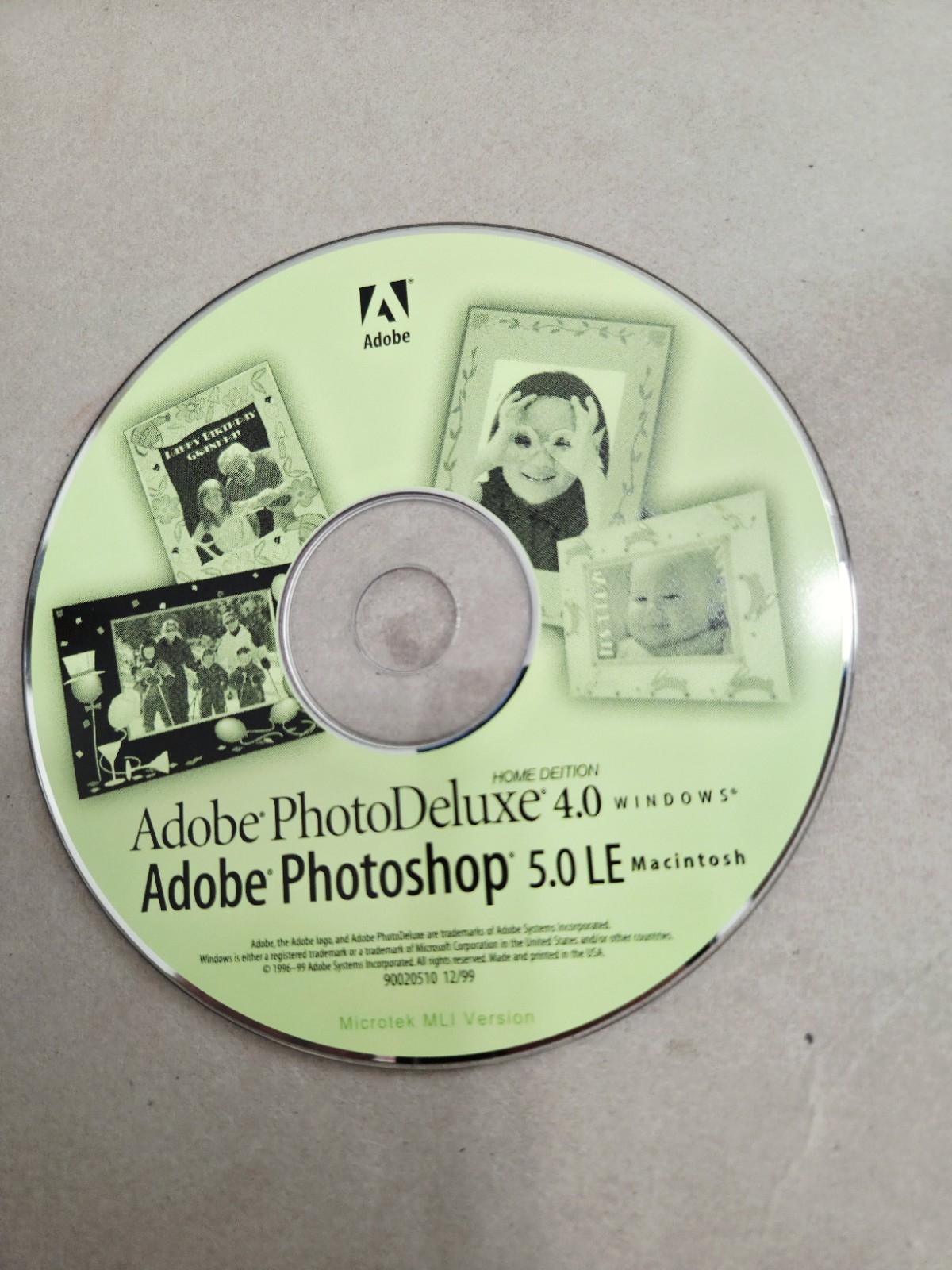 Adobe PhotoDeluxe Windows Home Edition 4.0 Software Disc CD ROM 