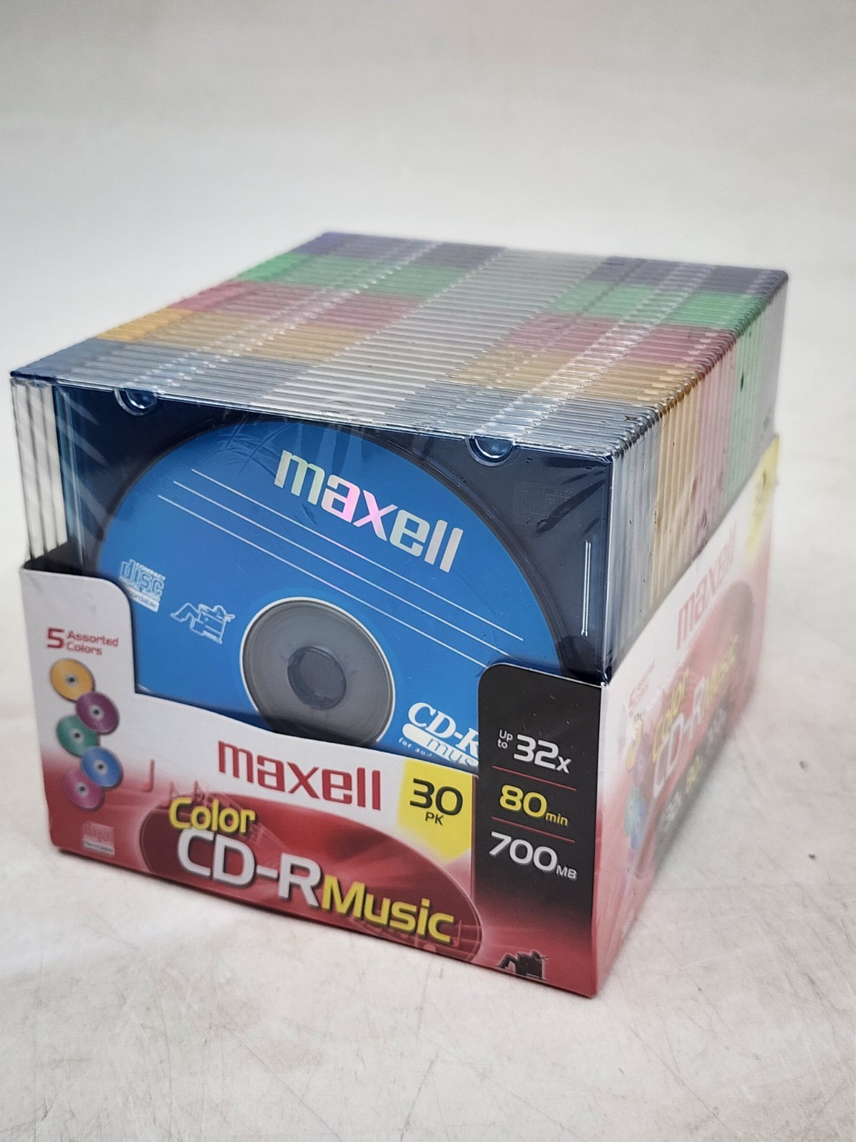 Maxell Color CD-R Music 30 Pack Up To 32X 80 Minutes 700 MB New In Package