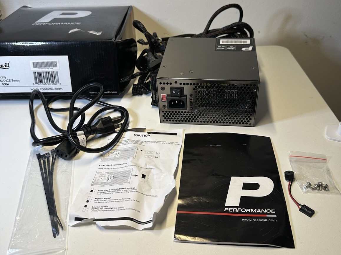 Rosewill AP-600F Performance Series 550W Desktop Power Supply- RP550-2-parts