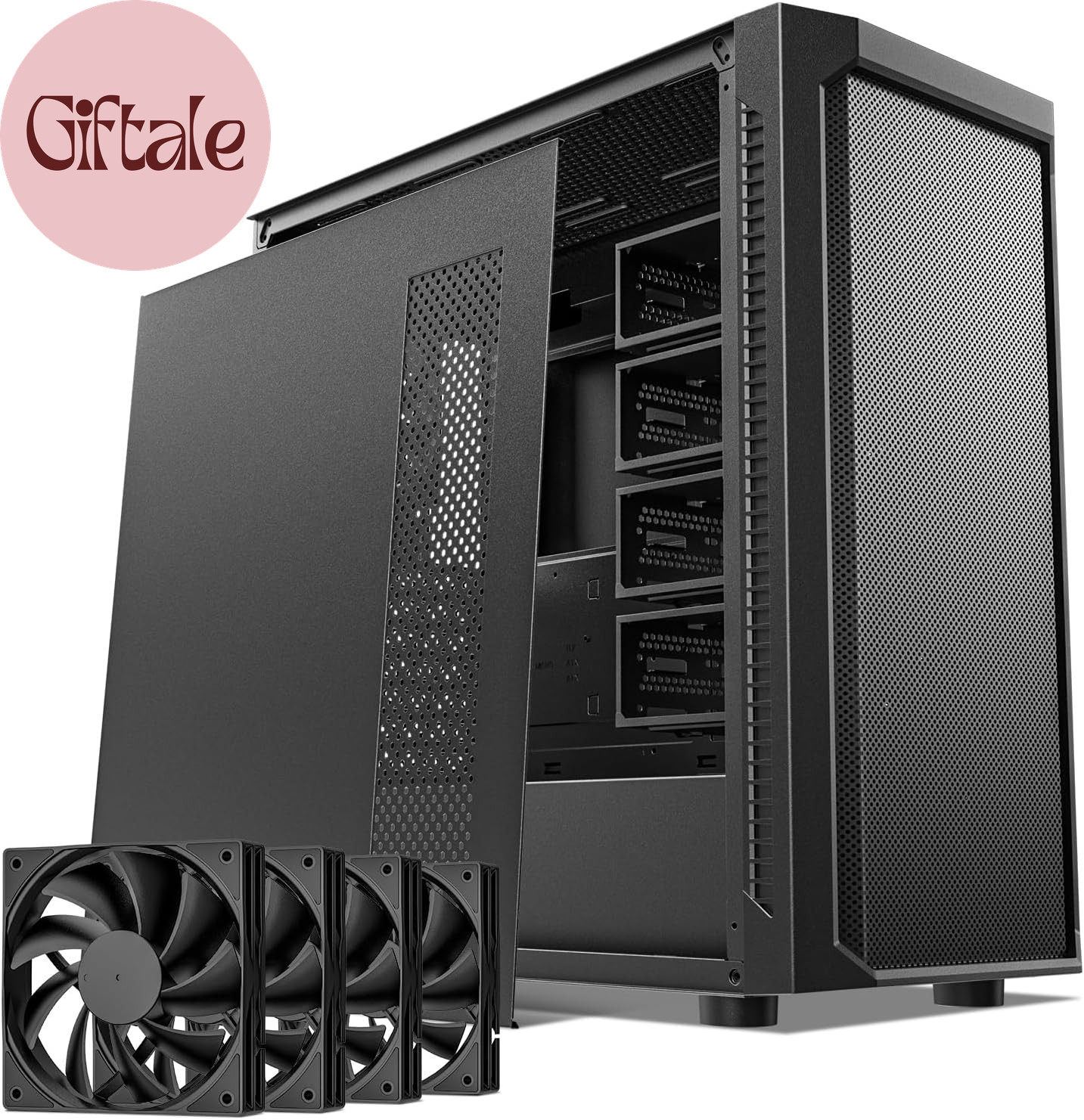 Classico Max Storage Master E-ATX Computer Case with 4X120Mm Black Fan, 10 X3.5