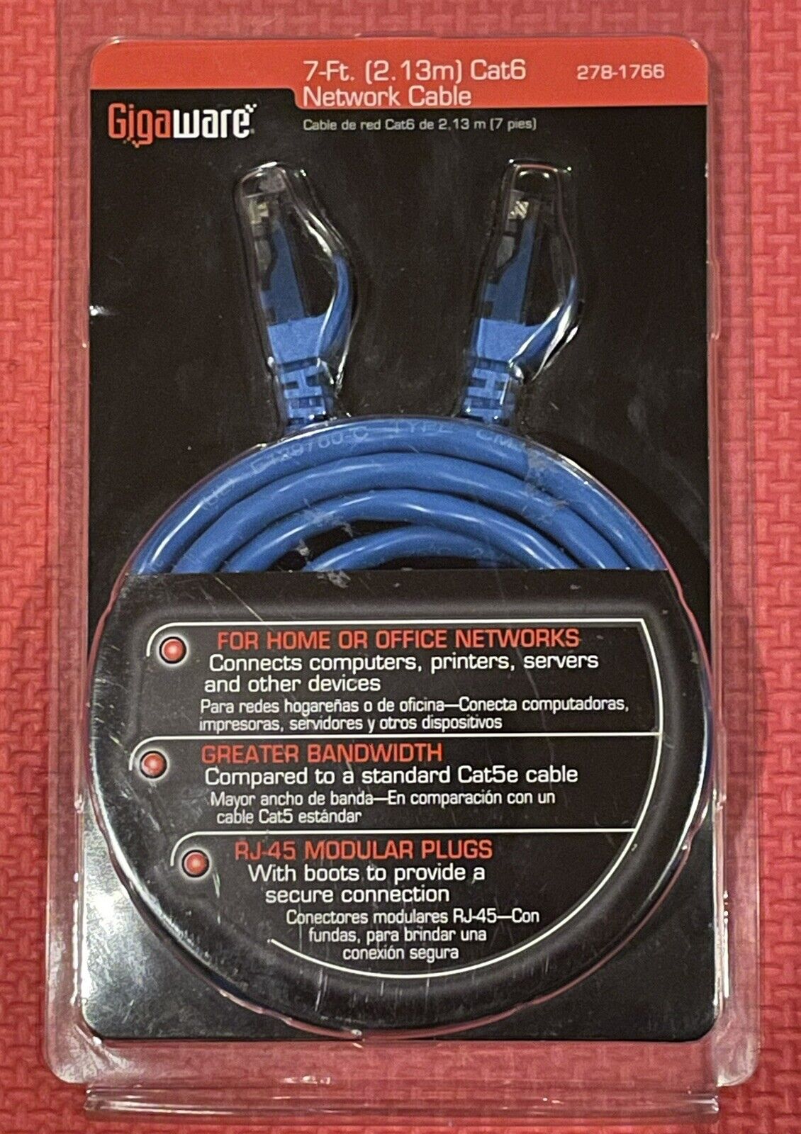 GIgaware 7ft. (2.13m)  Cat6  Network  Cable  278-1766 
