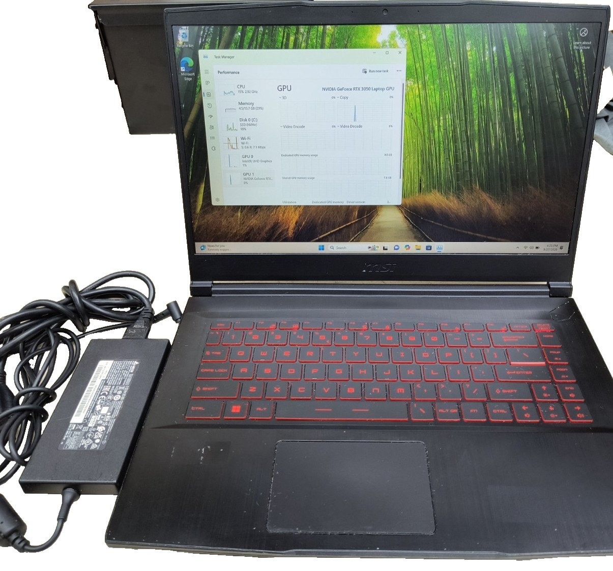 MSI GF63 THIN 11UC GEFORCE RTX 3050 16GB DDR4 i5 500GB With Charger
