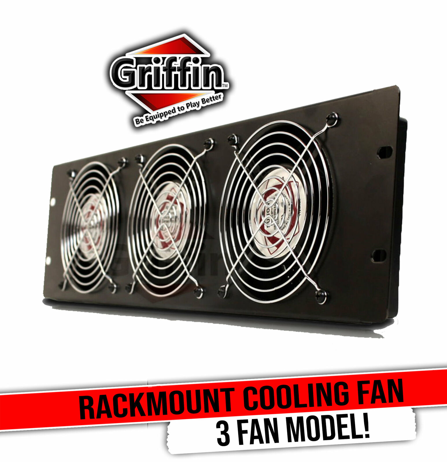 GRIFFIN Rackmount Cooling Fan | 3U Ultra-Quiet Triple Exhaust  IT Studio Gear