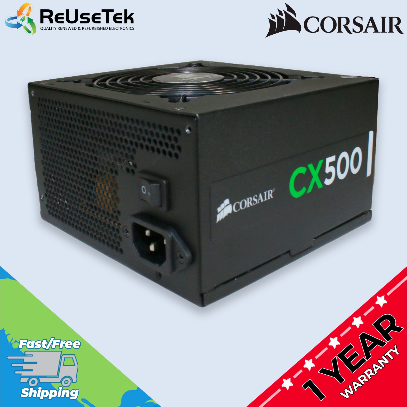Corsair CX500 500W 80+ Bronze ATX Computer PC Power Supply PSU | Non-Modular