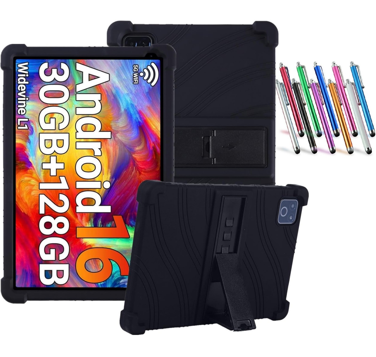 URAO 10.1" Android 16 Tablet (X109) Case Kids Friendly Soft Silicone + Stylus