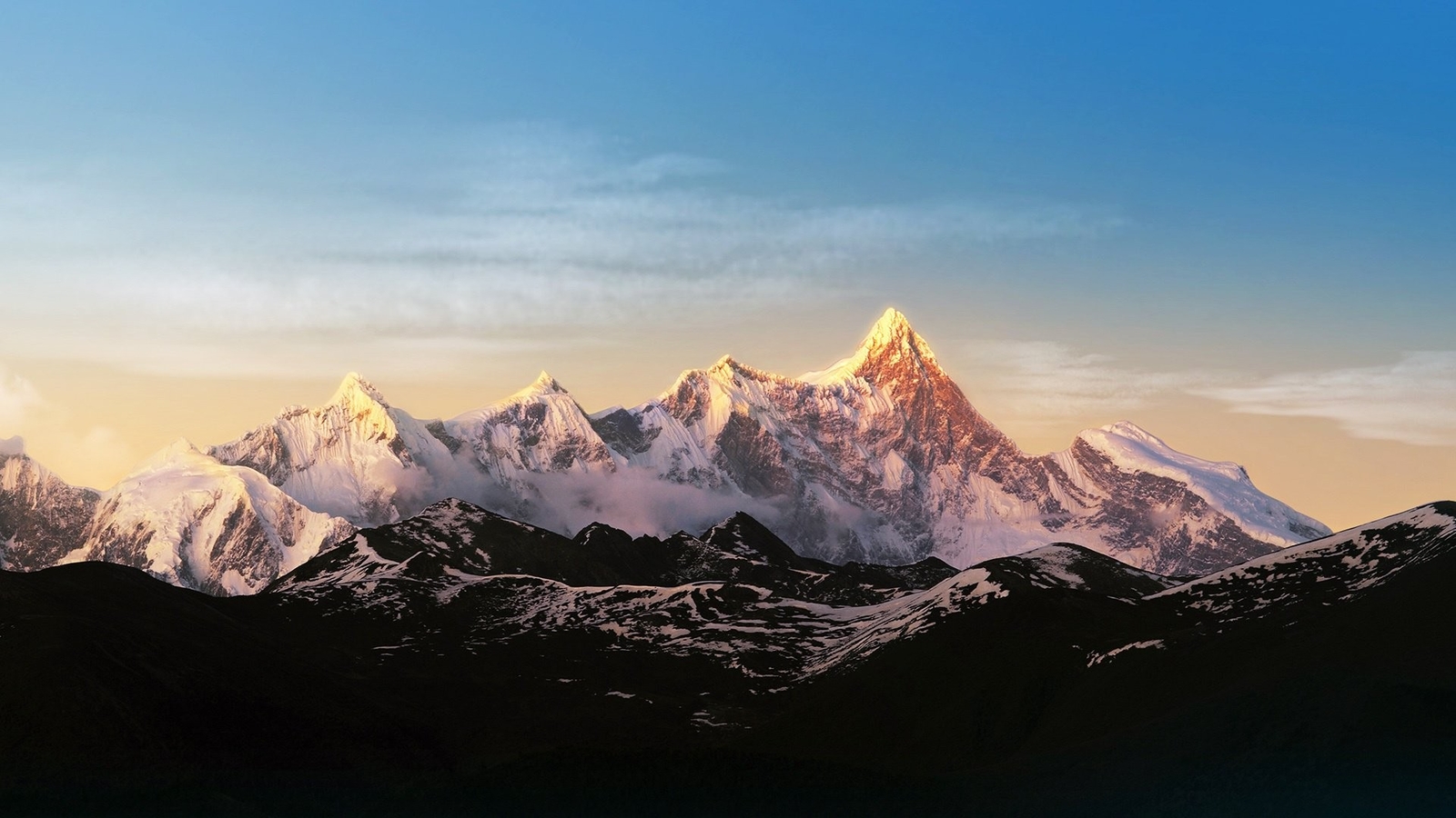 Landscape mountains snowy mountain nature peak Custom Gaming Mat Desk