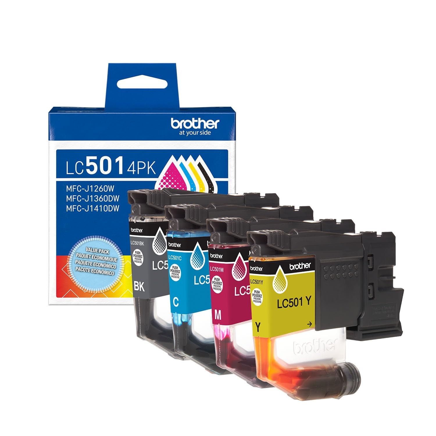 Genuine LC5014PK 4-Pack (1 Each of) Standard Yield Black, Cyan, Magenta, and ...