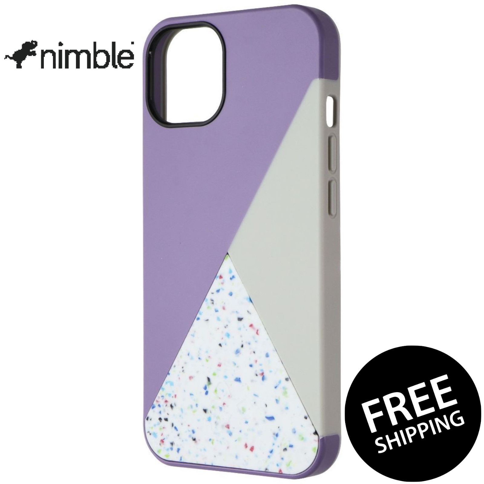 Nimble Spotlight Case for Apple iPhone 13 Mini 5.4" Anti-Slip Lavender/Gray