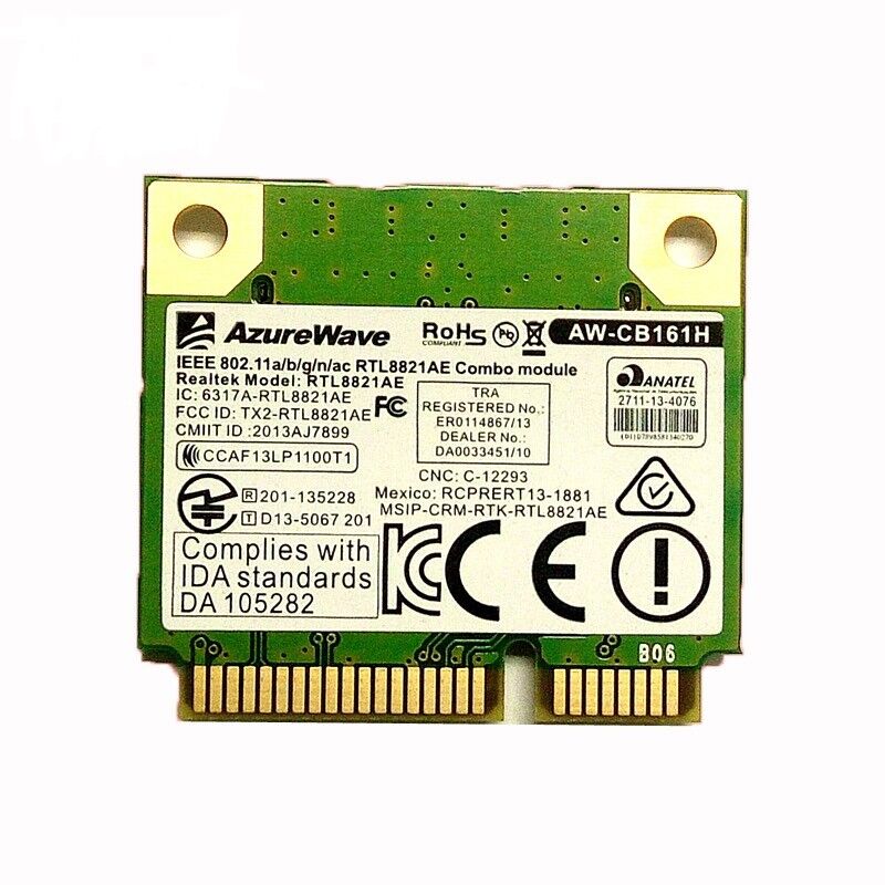 AzureWave AW-CB161H RTL8821AE WIFI Wlan Wireless Card BT4.0 Half Mini Pcie Combo