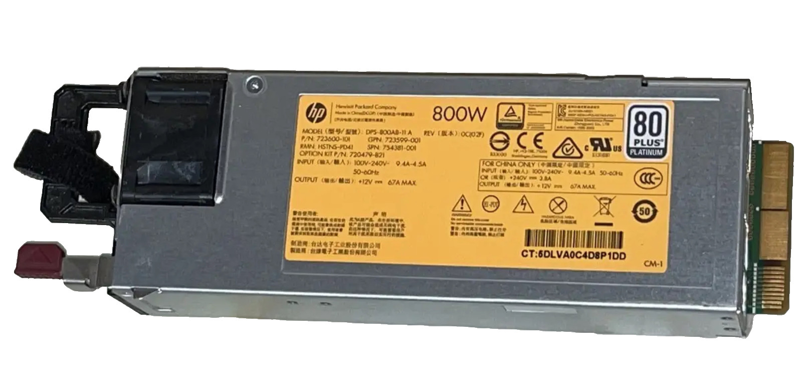 HP 723600-101 754381-001 DPS-800AB-11A 800W ML350 Gen9 PSU Power Supply