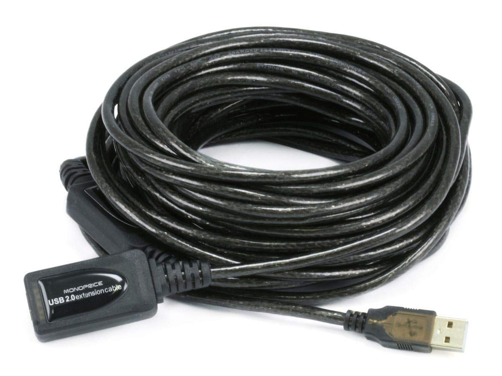 Monoprice 49ft 15M USB 2.0 A Male to A Female Active Extension / Repeater Cab...