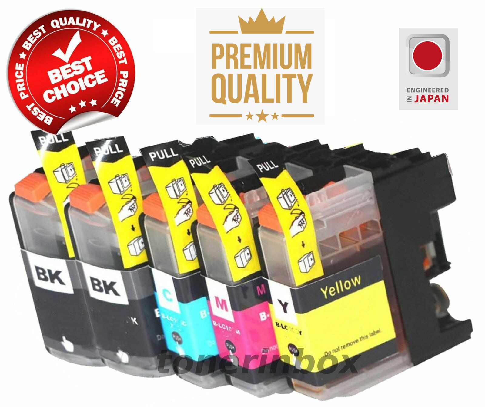 5 PCS PREMIUM High Yield Ink Brother LC103XL DCP-J152W MFC-J475DW Printer JAPAN