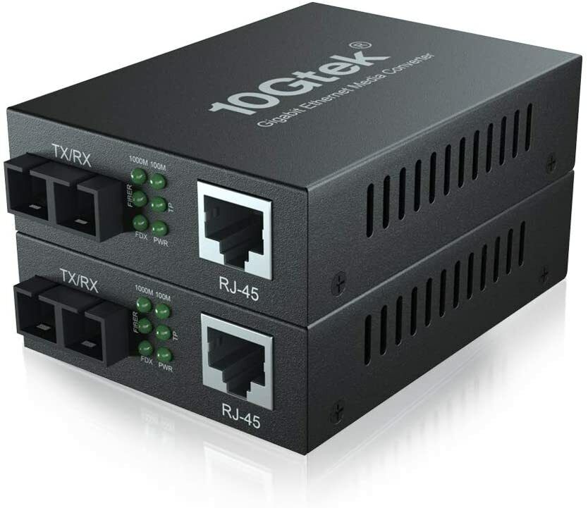2 Packs Gigabit Ethernet Media Converter 10/100/1000Base-Tx to 1000Base-SX 550M