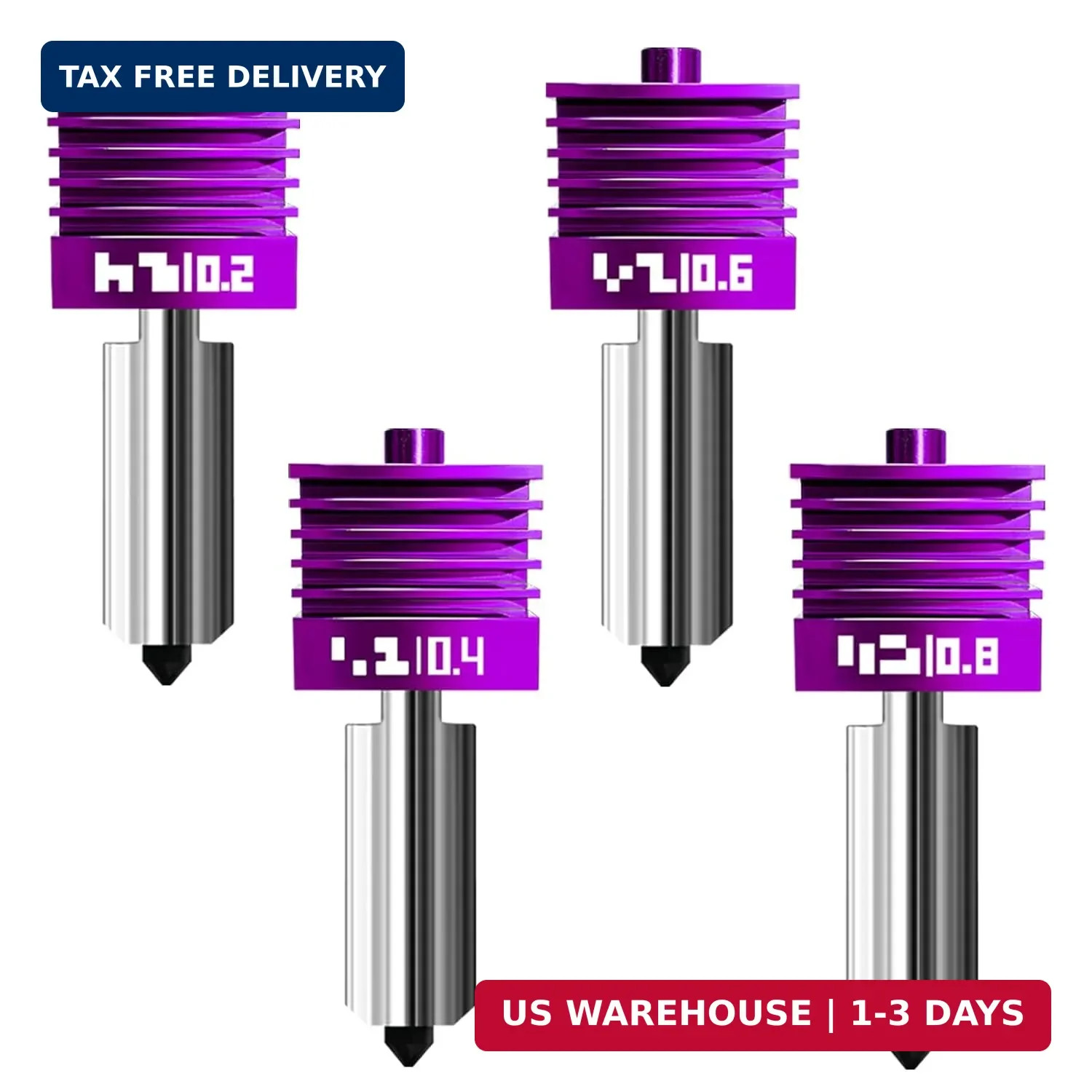 4-Pack Upgraded H2/P2S Hotend Kit with Anti-Stick MPVD Coating - High Speed Hard
