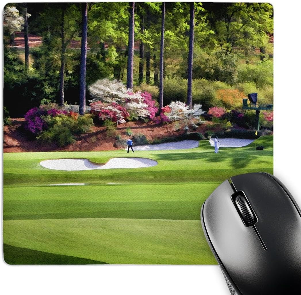 LLC 8 X 8 X 0.25 Inches Mouse Pad, Amen Corner in Augusta Georgia Golfers on Bri