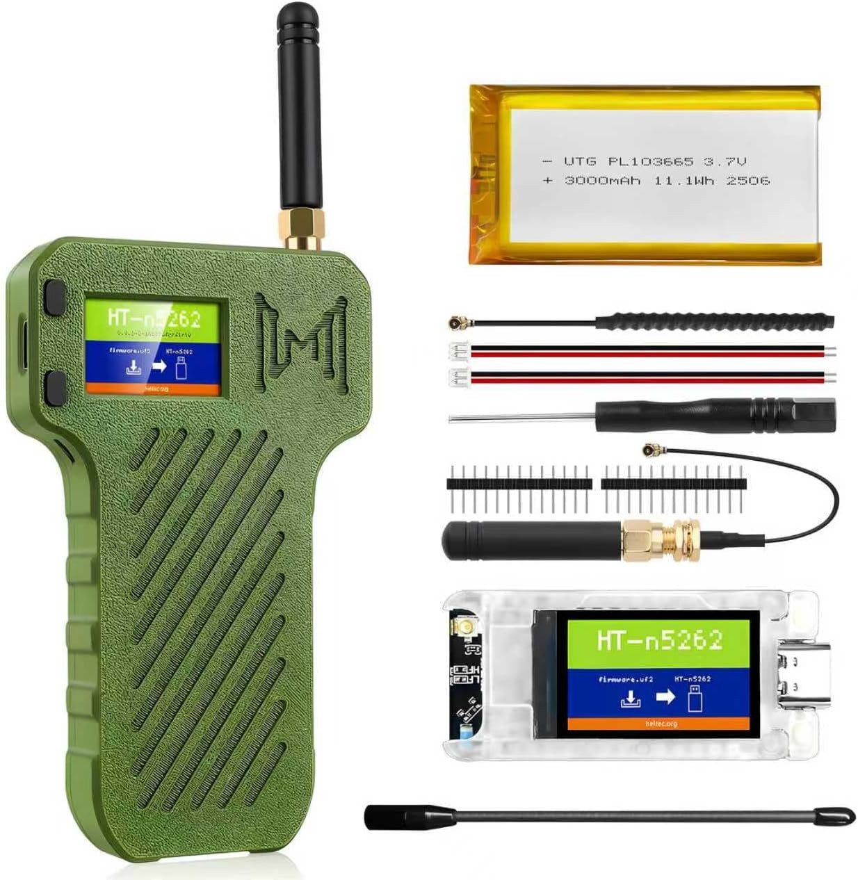 Heltec Mesh Node T114 Development Board with TFT Display, 3000mAh Battery + N36