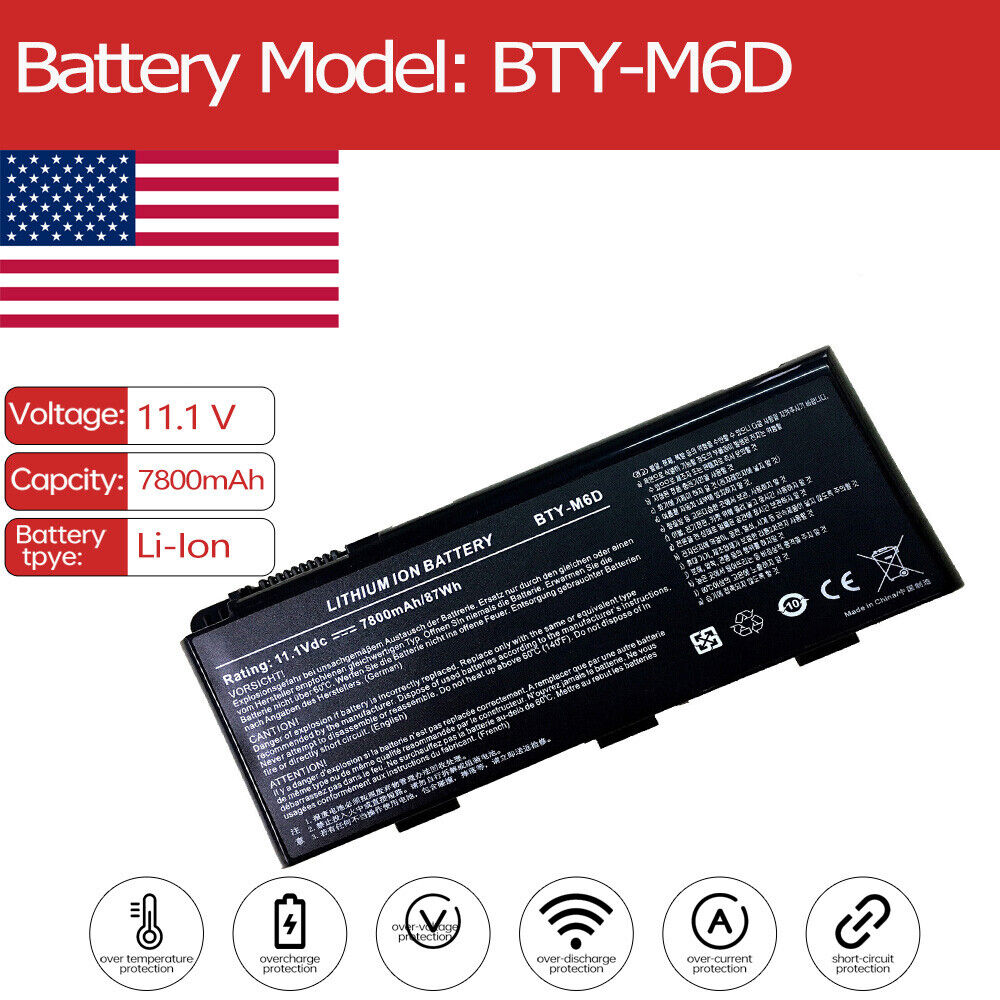 BTY-M6D Battery for MSI Medion BTYM6D md98316 md98057 md98254 bty-m6d md98313