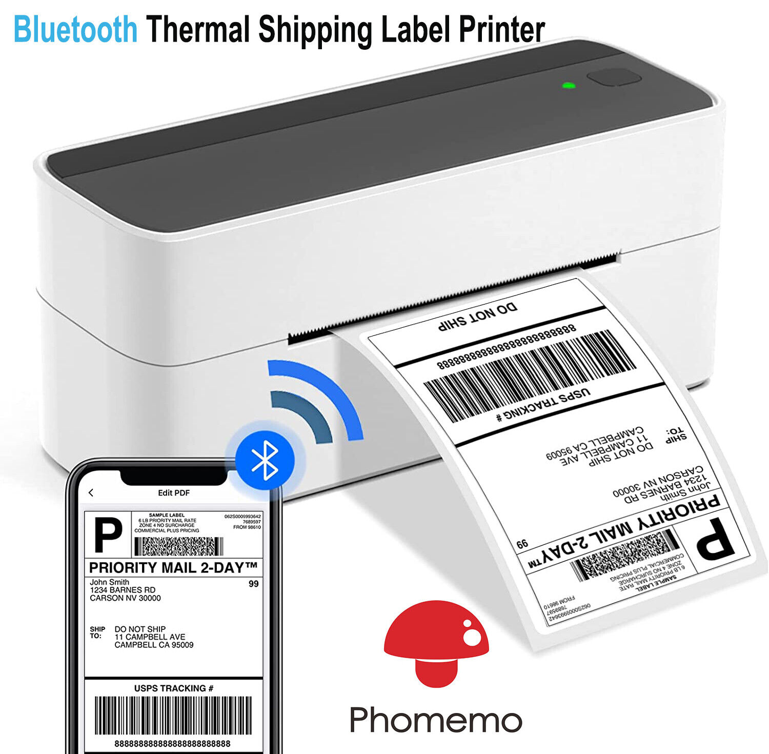 4x6 Bluetooth Thermal Shipping Label Printer for Small Business Package Mail Lot