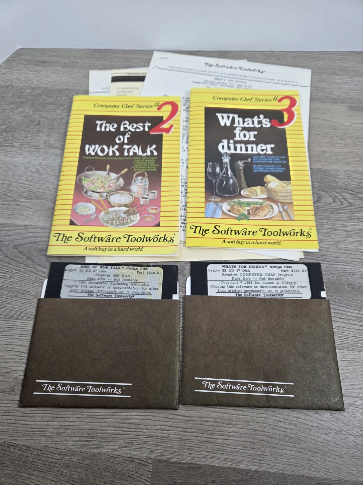 Rare KAYPRO The Best of WOK Talk and What's for Dinner  5.25 Software and Extras