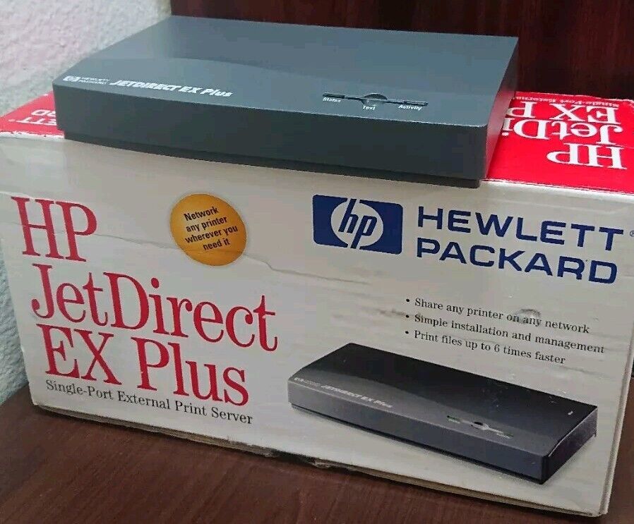 Vintage HP JetDirect EX Plus Single-port External Print Server with Power Supply