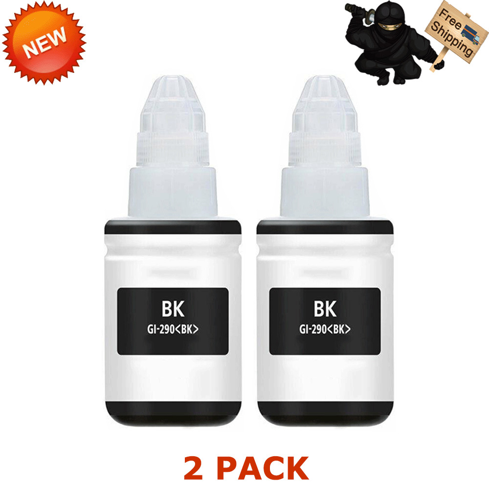 2 PK GI-290 Black Ink Bottle Compatible For Canon Pixma G1200 G2200 G3200 G4200