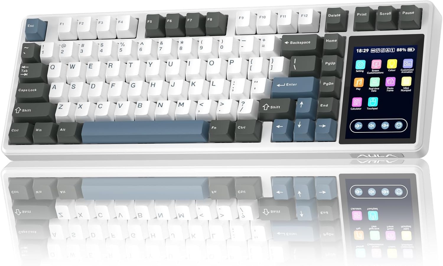 Aula L99 Wireless Mechanical Gaming Creamy Keyboard with Smart Touch Screen