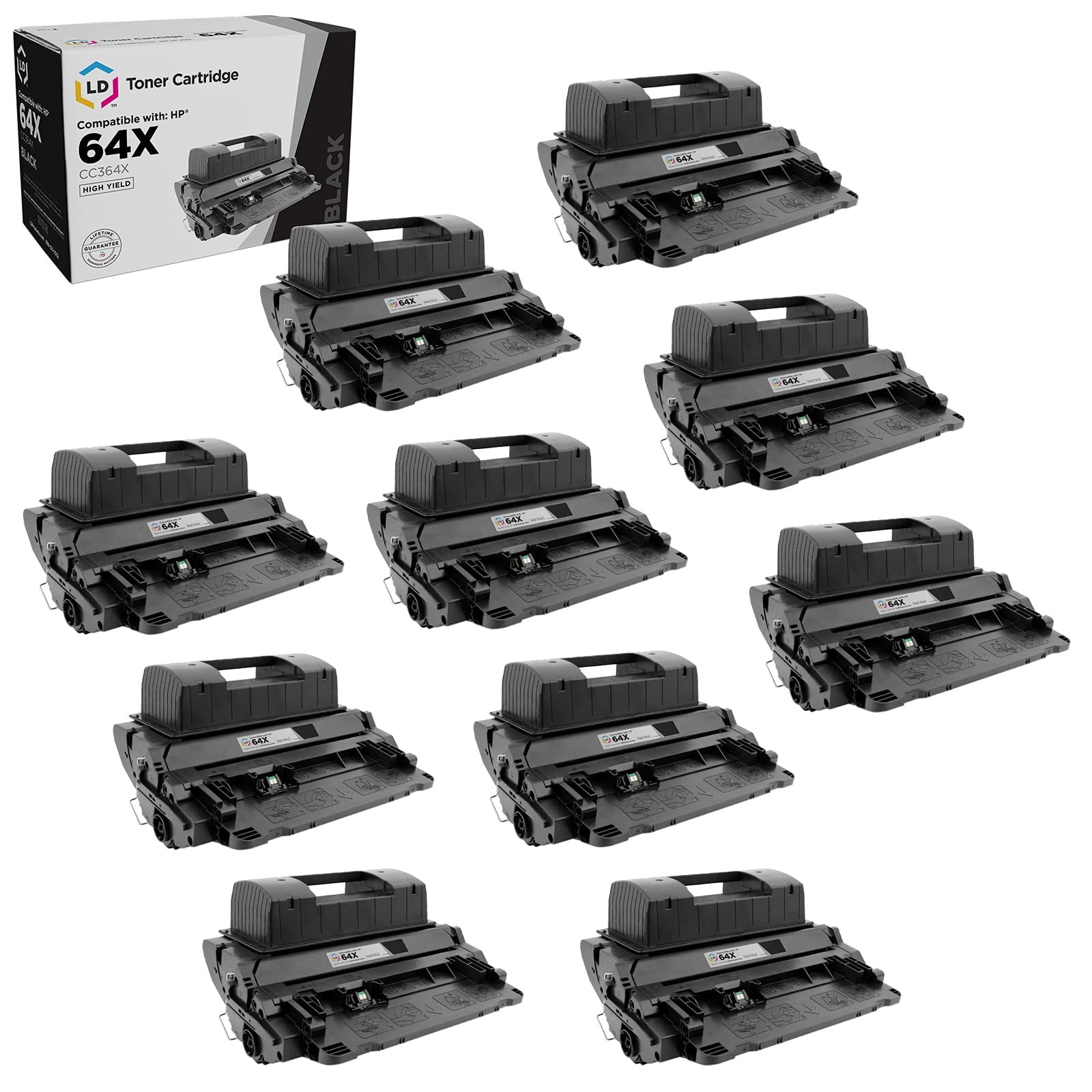 LD 10PK CC364X 64X HY Black Laser Toner Cartridge for HP LaserJet P4015tn P4515t