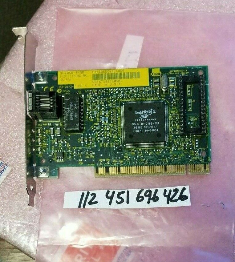 3COM 3C905B-TXNM FAST ETHERLINK XL 10/100 BASE RJ45 PCI NETWORK CARD / ADAPTER