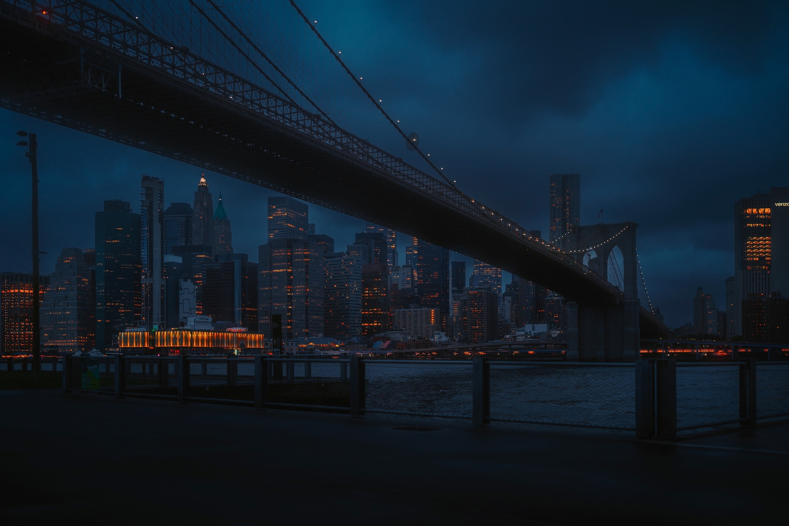 Landscape new york city building skyscraper lights night Custom Gaming Mat Desk