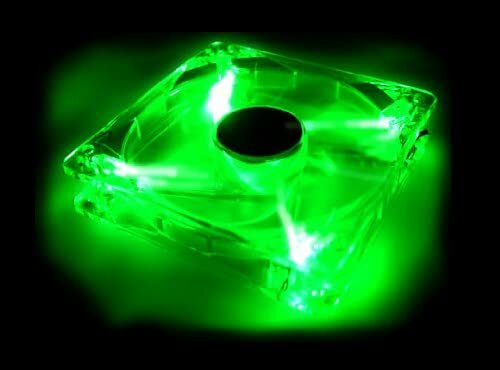 Logisys CF120GN 120mm Green Computer Case Cooling Fan with Quad Green LEDs 