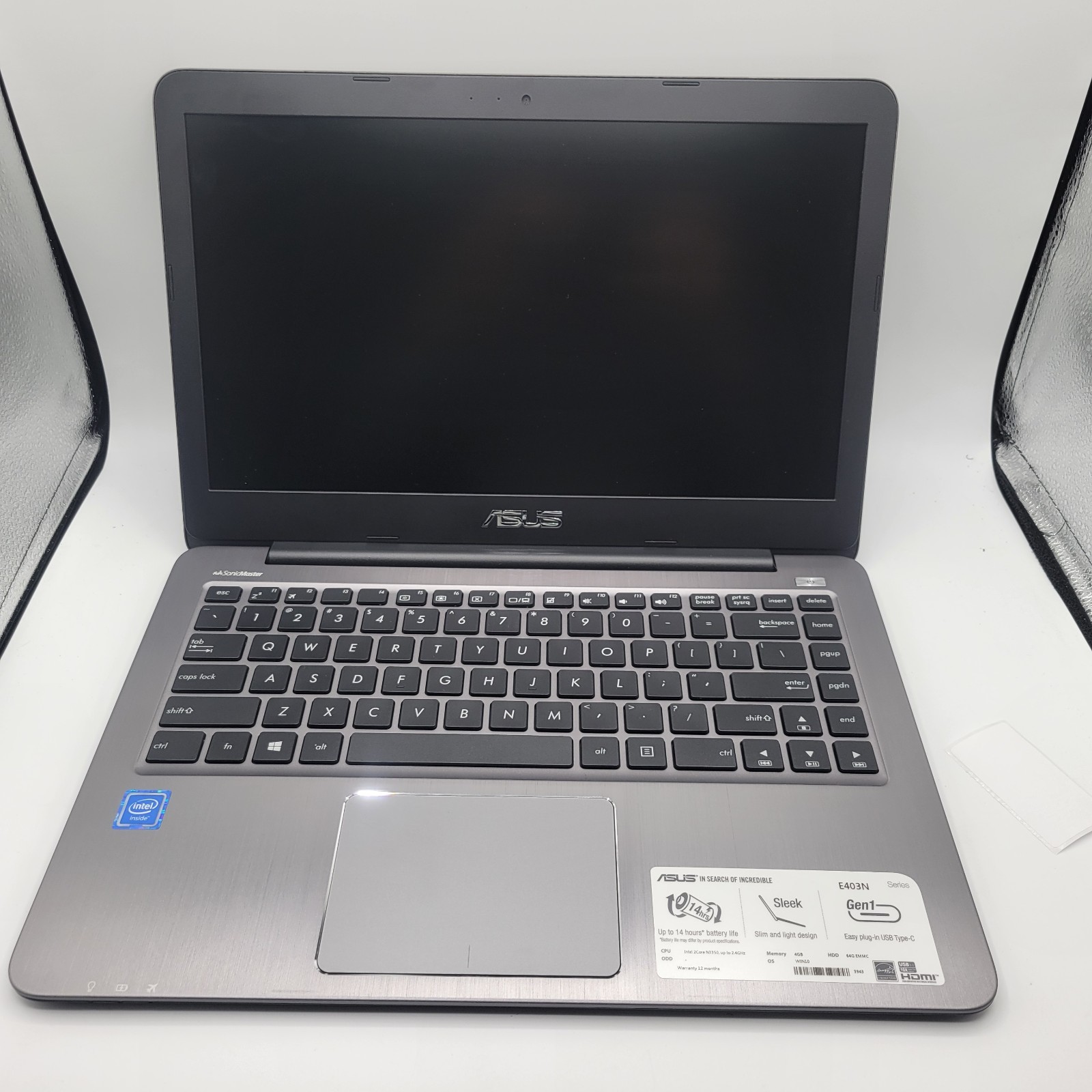 Asus VivoBook R540N Intel Celeron N3350 1.10GHz | 4GB RAM - Tested - Bad Battery