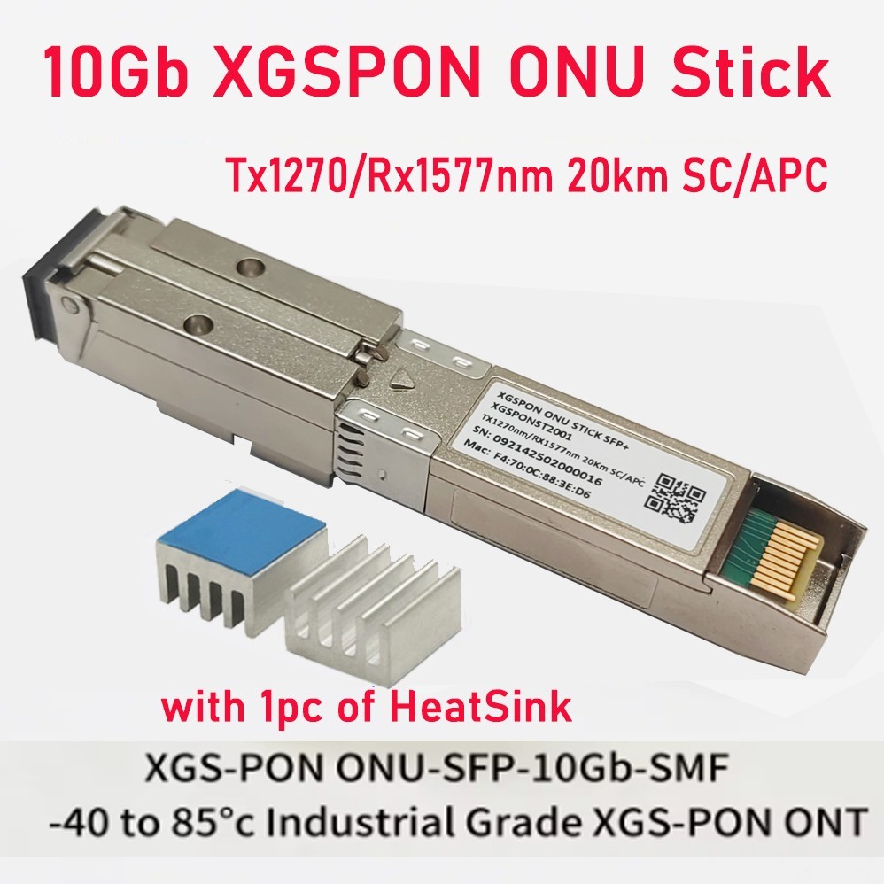 XGSPON ONU Stick SFP+ with Fan, Pre-install 8311 fimrware IP SN MAC 10Gb/s Web