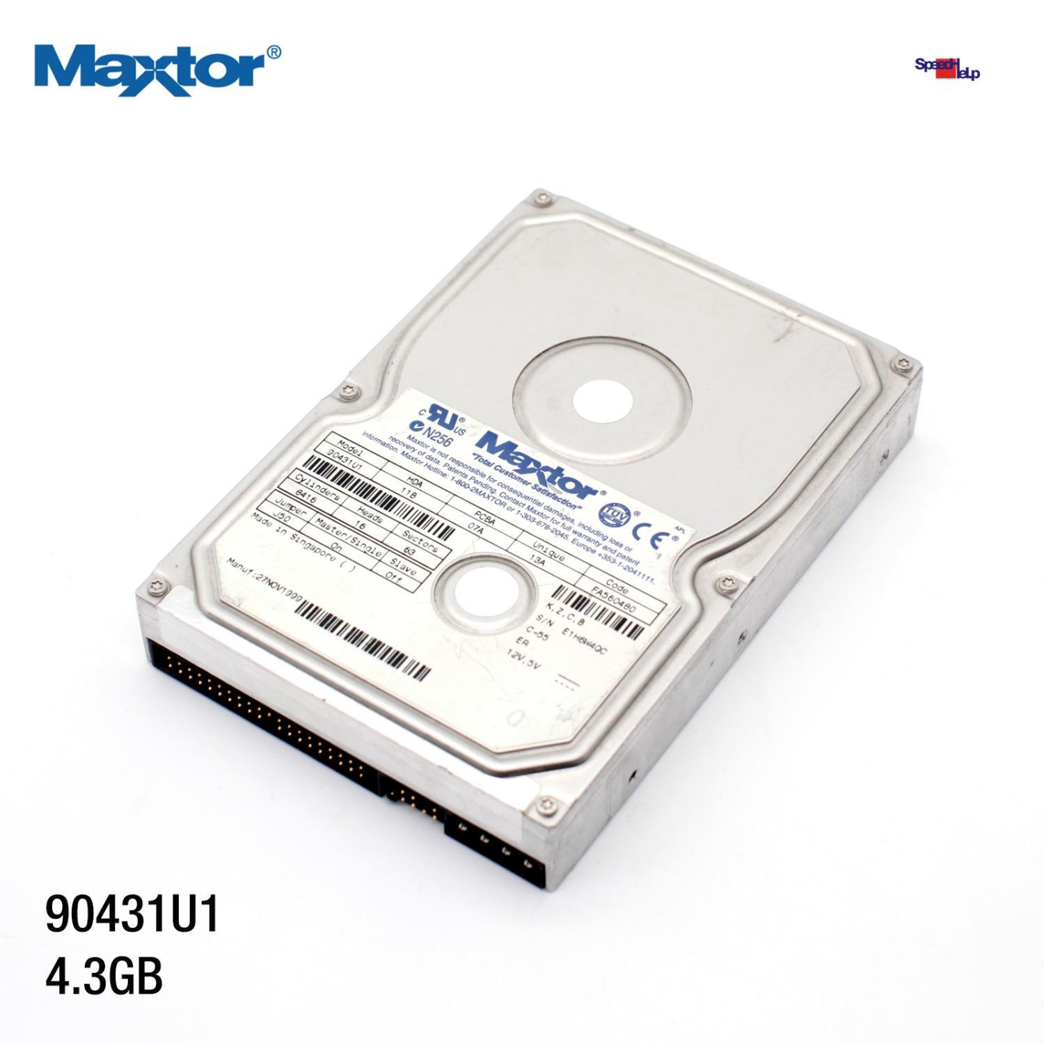 Ide Ata Hdd Maxtor 90431u1 Diamondmax Vl 17 4.3gb Hard Disk Pata