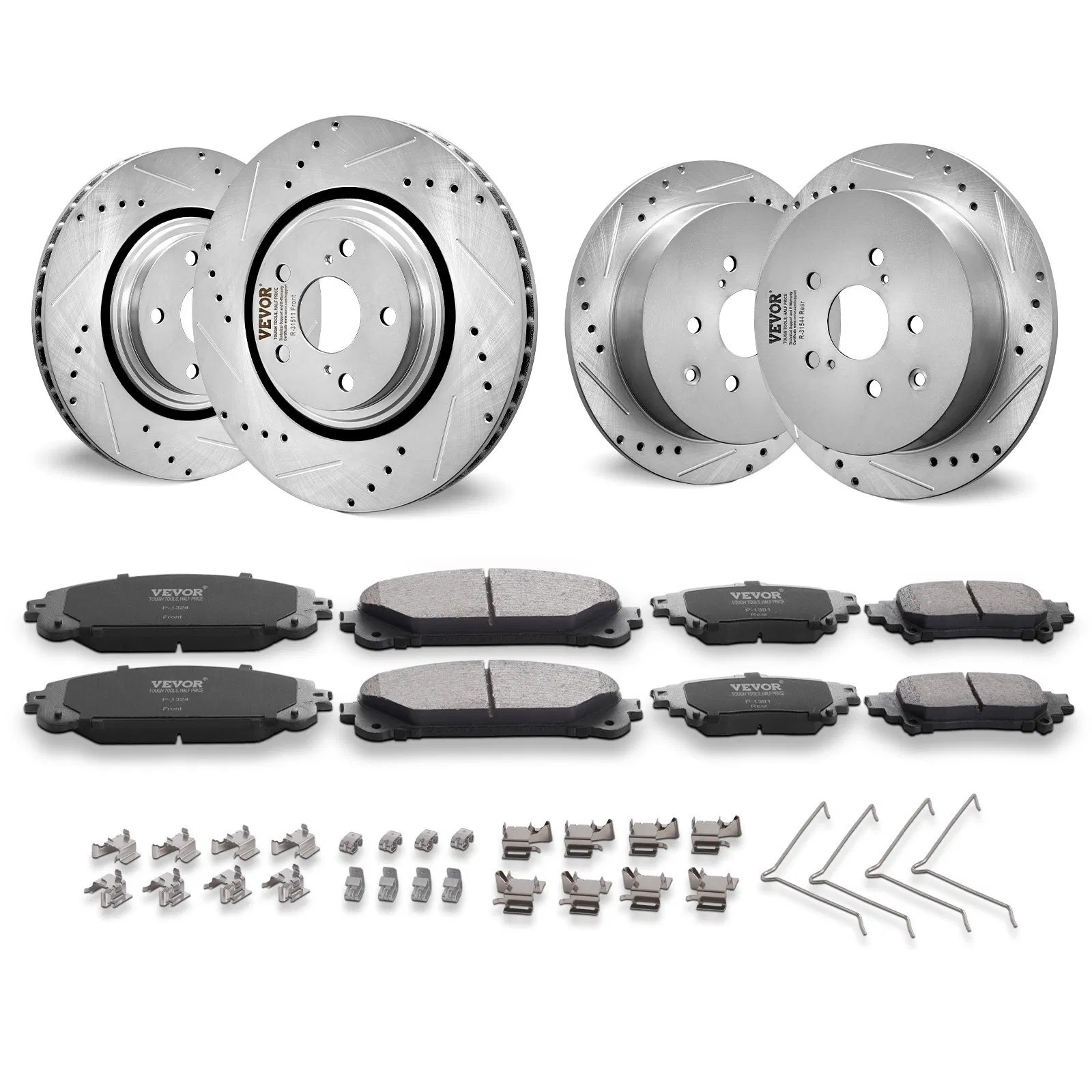 Front and Rear Brake Kit Compatible with Toyota Sienna, Highlander, Lexus RX350
