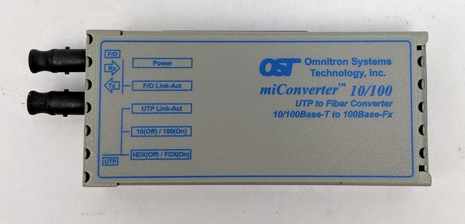 Omnitron miConverter 10/100 1120-0-0W UTP to Fiber Fast Ethernet Media Converter