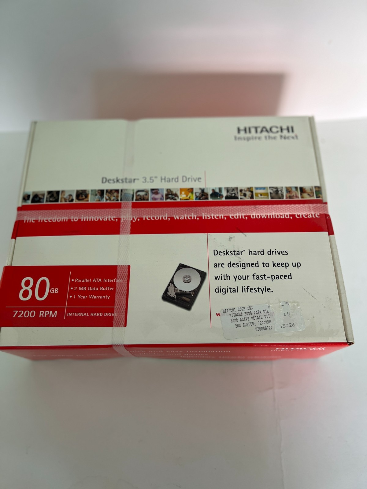 Hitachi Deskstar 80GB 7200RPM IDE PATA HDD NOS Sealed Retail Box Vintage