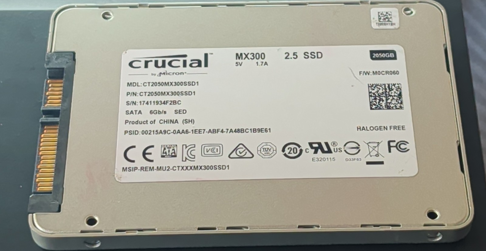 Crucial MX500 2TB Internal SATA 6GB 2.5'' (CT2000MX500SSD1) SSD