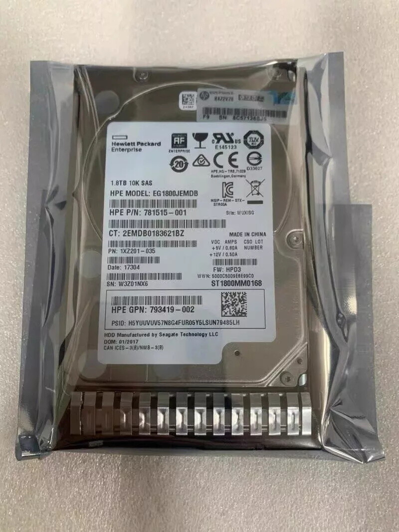 NEW FOR HPE 791034-B21 791055-001 768789-001 1.8T 10K 12G 2.5 SAS G8/G9 HDD