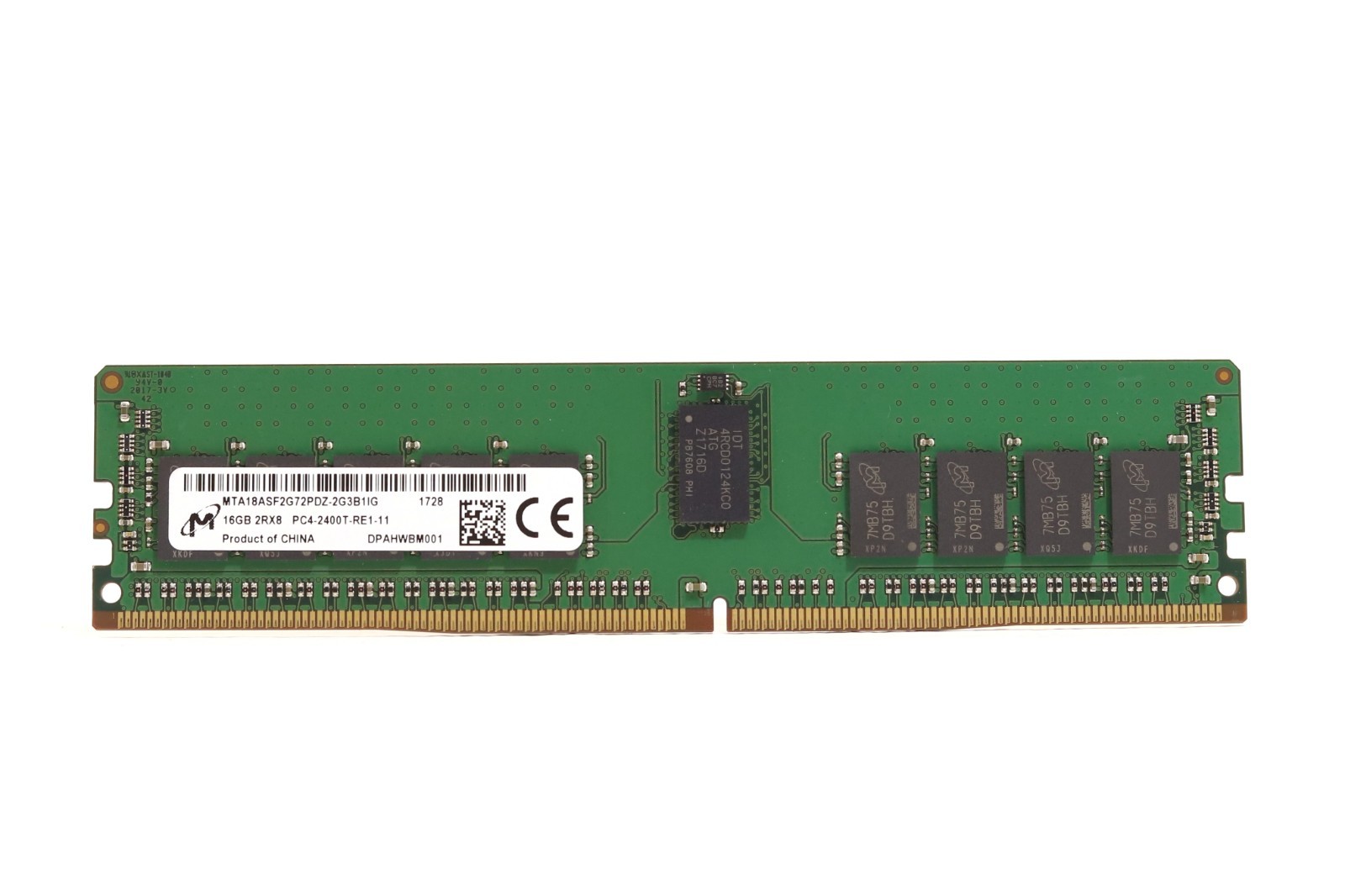 Micron 16GB 2Rx8 PC4-2400T-RE1-11 ECC REG Server Memory MTA18ASF2G72PDZ-2G3B1IG