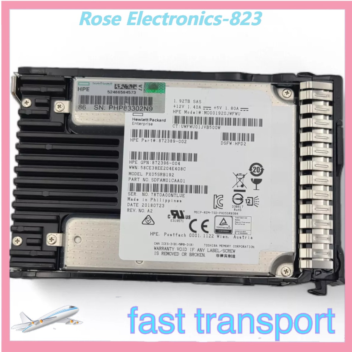875326-B21 NEW HPE 1.92TB SAS 12G 2.5" G8 G9 GEN10 Server SSD Replace 875684-001