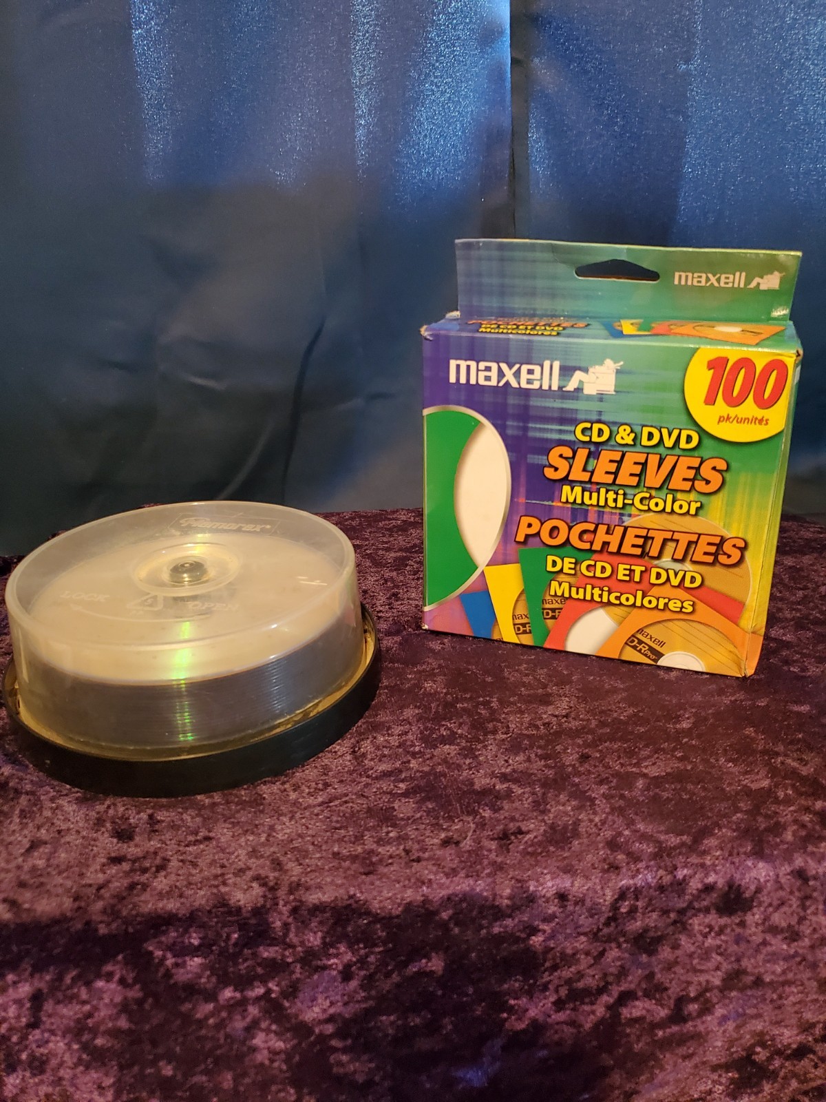 Memorex DVD 25 Pack Blank Rewritable 4.7 gb Discs 120min And Maxell Disc Sleeves