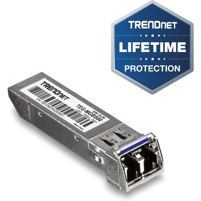 TRENDnet SFP to RJ45 Mini-GBIC Single-Mode LC Module TEG-MGBS80