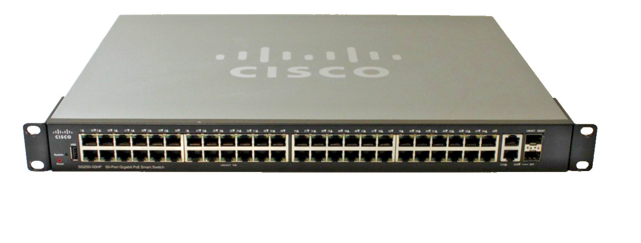 Cisco SG250-50HP-K9 V01 50-Port Gigabit PoE Smart Switch