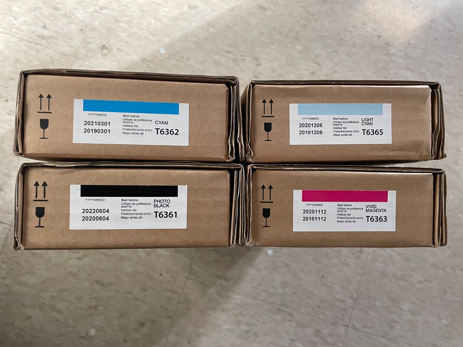 epson t636 vivid magenta photo black light cyan NEw Expired t6361 t636