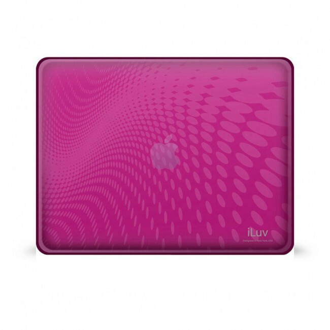 ILUV Pink Flexi Clear Case With Dot Wave Pattern For iPad 1G