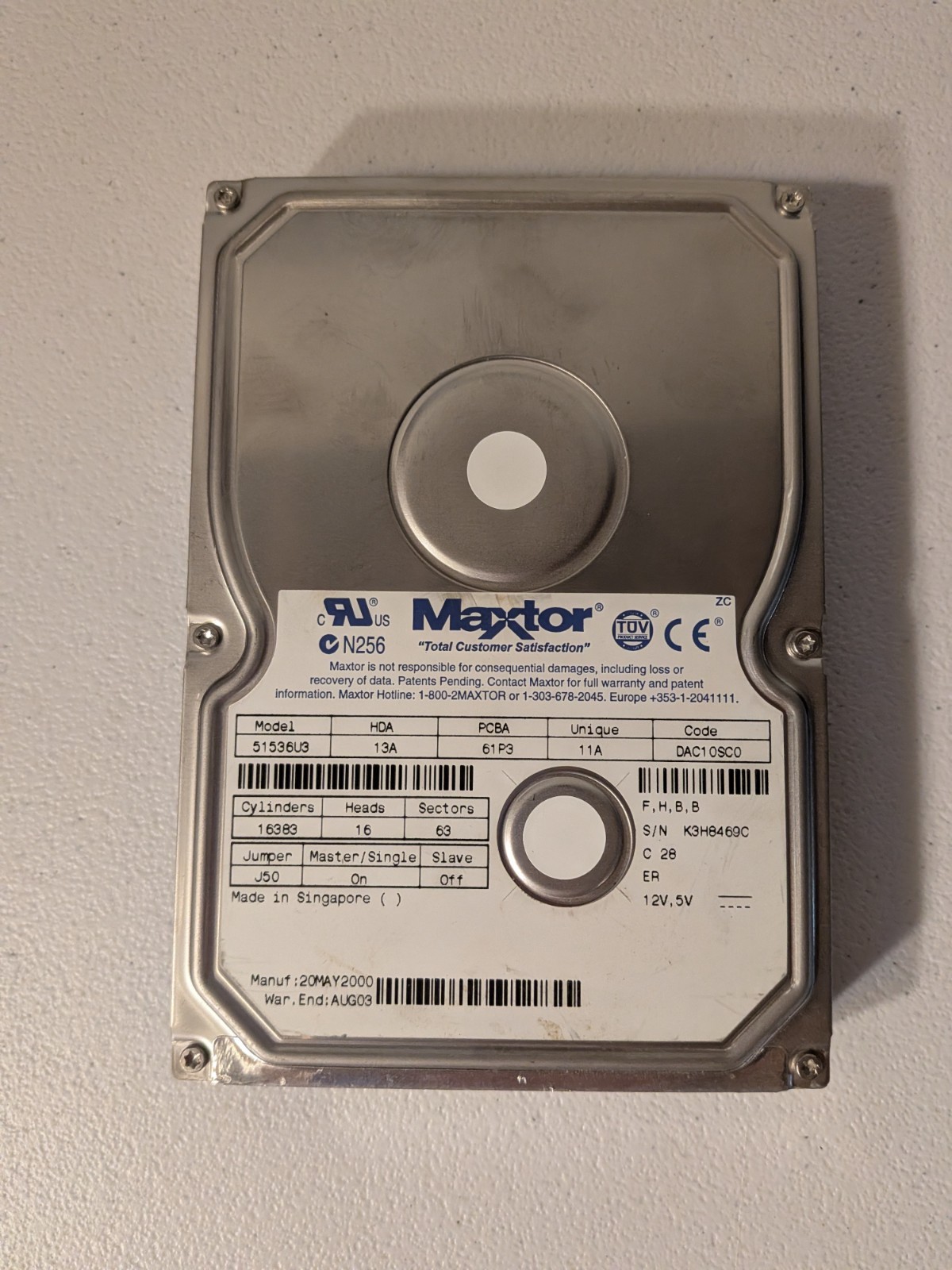 Maxtor 51536U3 15.3Gb IDE 3.5 HDD Hard Drive