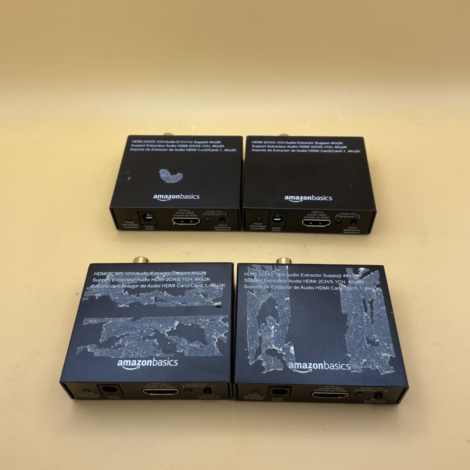 Lot of 4 Amazon Basics 4K HDMI to HDMI Audio Extractor Converter SPDIF Stereo 