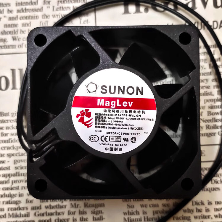 Sunon MA2062-HVL GN 6025 AC220-240V 4.1/4.4W 60x60x25mm 60mm 2-wire Cooling fan